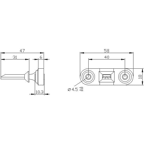 Separate actuator, with transverse mounting for position switch with tumbler 3SE5312/3SE5322 and AS-