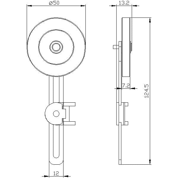 Adjustable-length Twist lever for position switch 3SE51/52 Metal lever 100 mm long Plastic roller 50
