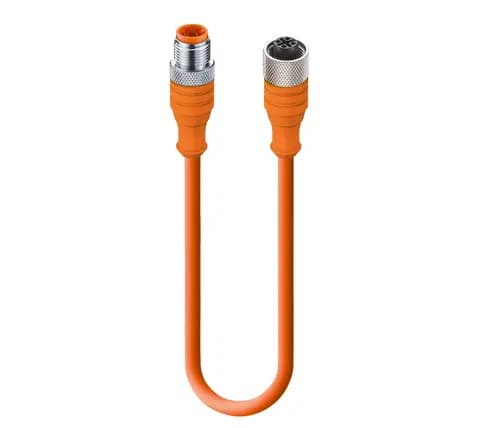 AS-Interface Data Double-Ended Cordset: Male straight A-coded orange M12 Standard to female straight