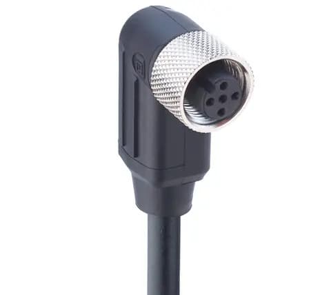 CANopen / DeviceNet Data Single-Ended Cordset: M12 Standard, female, angled, 5-pin, A-coded, black b