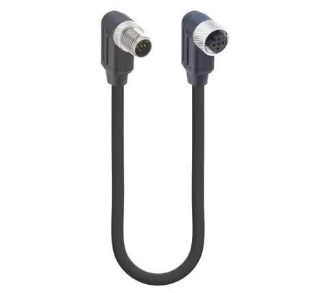 CANopen / DeviceNet Data Double-Ended Cordset: Male angled A-coded black M12 Standard to female angl