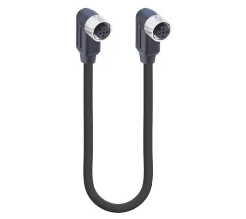 CANopen / DeviceNet Data Double-Ended Cordset: Female angled A-coded black M12 Standard to female an