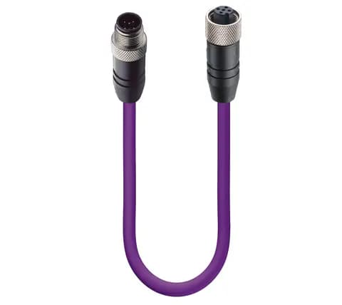 CANopen / DeviceNet Data Double-Ended Cordset: Male straight A-coded black M12 Standard to female st