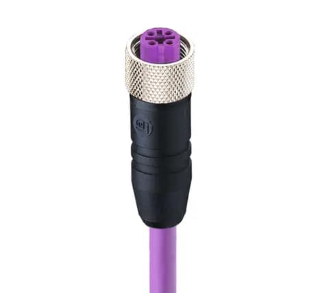 PROFIBUS Data Single-Ended Cordset: M12 Standard, female, straight, 5-pin, B-coded, shielded, black