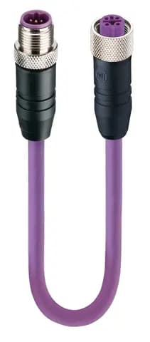 PROFIBUS Data Double-Ended Cordset: Male straight B-coded black M12 Standard to female straight B-co