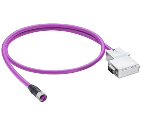PROFIBUS Data Double-Ended Cordset: Male angled SUB-D-coded SUB-D to female straight B-coded black M