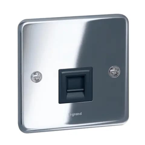 Synergy™ Authentic - Telephone socket RJ11/RJ12 - Polished Stainless Steel