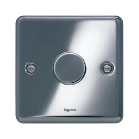 Synergy™ Authentic - Universal rotary dimmer (LED & Halogen) - 300W - Polished Stainless Steel