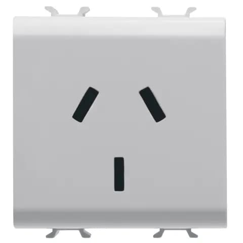 AUSTRALIAN STANDARD SOCKET-OUTLET 250V ac - 2P+E 10A - 2 MODULES - GLOSSY WHITE - CHORUSMART