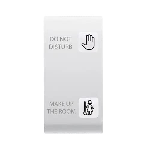 REPLACEABLE BUTTON KEY FOR PUSH-BUTTON PANEL - HOTEL SOLUTION - 2 LENSES - DND+MUR - 1 MODULE - WHIT