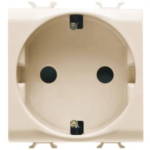 GERMAN STANDARD SOCKET-OUTLET 250V ac - 2P+E 16A - 2 MODULES - IVORY - CHORUSMART