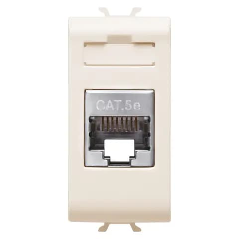 RJ45 SOCKET - CATEGORY 5e - FTP - 1 MODULE - IVORY - CHORUSMART