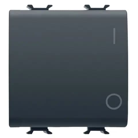 ONE-WAY SWITCH 2P 250V ac - QUICK WIRING TERMINALS - 16AX - NEUTRAL BUTTON - SYMBOL 0/1 - 2 MODULES