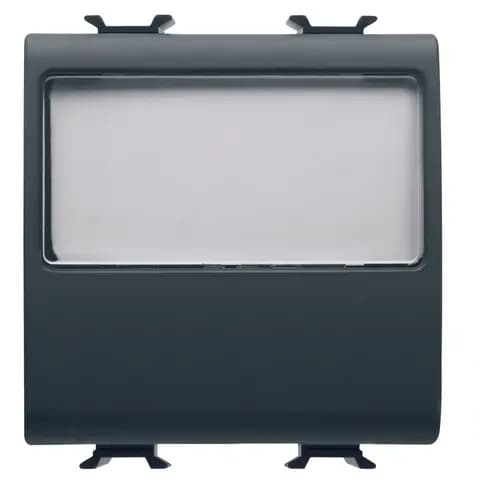 PUSH-BUTTON WITH ILLUMINATED NAME PLATE 250V ac - NO 10A - 2 MODULES - SATIN BLACK - CHORUSMART