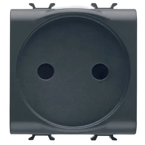 FRENCH STANDARD SOCKET-OUTLET 250V ac - 2P 16A - 2 MODULES - SATIN BLACK - CHORUSMART