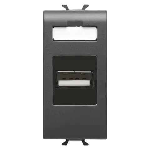 USB SOCKET-OUTLET - 1 MODULE - SATIN BLACK - CHORUSMART