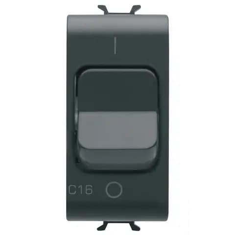 MINIATURE CIRCUIT BREAKER - C CHARACTERISTIC - 1P 16A 230Vac - 1 MODULE - SATIN BLACK - CHORUSMART