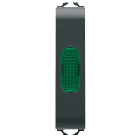 SINGLE INDICATOR LAMP - GREEN - 1/2 MODULE - SATIN BLACK - CHORUSMART