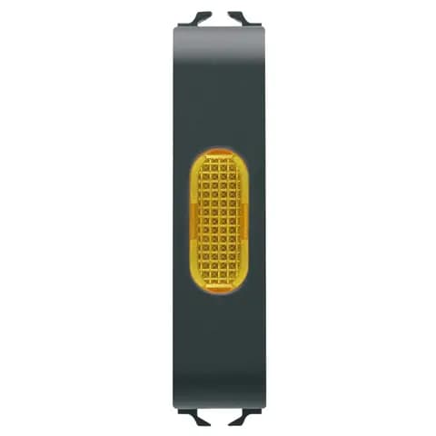 SINGLE INDICATOR LAMP - AMBER - 1/2 MODULE - SATIN BLACK - CHORUSMART