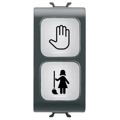 DOUBLE INDICATOR LAMP - OPAL - DND+MUR - 1 MODULE - SATIN BLACK - CHORUSMART