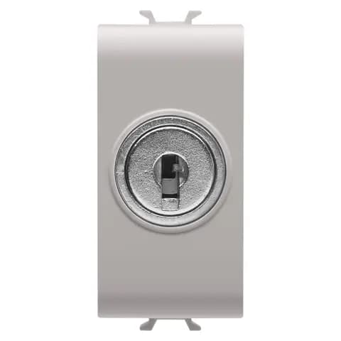 TWO-WAY SWITCH 1P 250V ac - 10AX - WITH KEY - 1 MODULE - NATURAL SATIN BEIGE - CHORUSMART