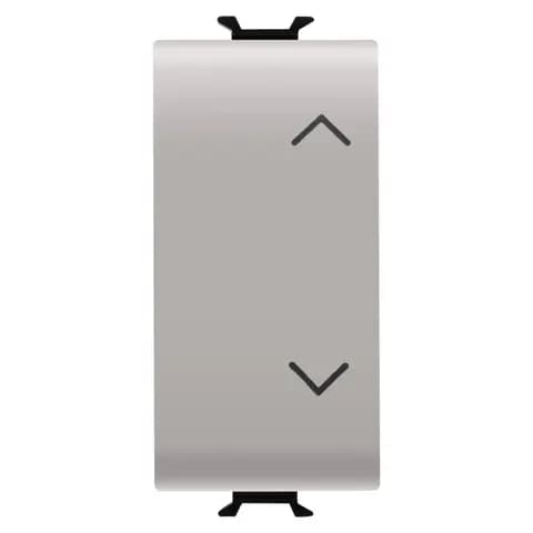 PUSH-BUTTON 1P 250V ac - NO+NO 10A - WITH INTERLOCK -SYMBOL UP- DOWN - 1 MODULE - NATURAL SATIN BEIG