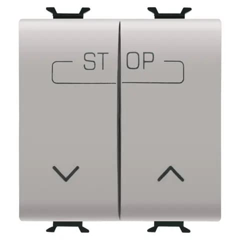 TWIN PUSH-BUTTON 250V ac - QUICK WIRING TERMINALS - 1P NO 16A - SYMBOL UP-DOWN-STOP - 2 MODULES - NA