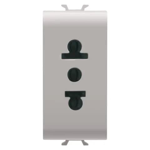 EURO-AMERICAN STANDARD SOCKET-OUTLET 250/125V ac - 2P+E 15A - 1 MODULE - NATURAL SATIN BEIGE - CHORU