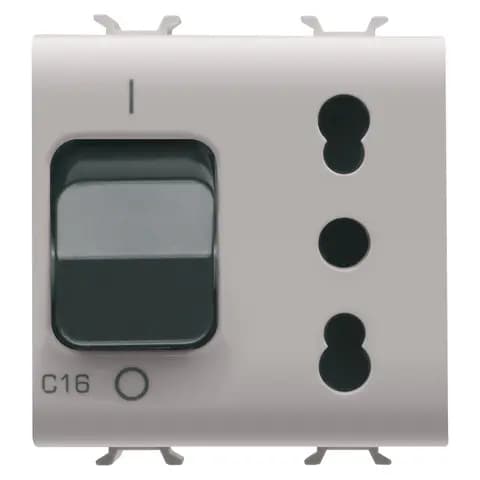 INTERLOCKED SWITCHED SOCKET-OUTLET - 2P+E 16A P17 P11 - WITH MINIATURE CIRCUIT BREAKER 1P+N 16A - 23