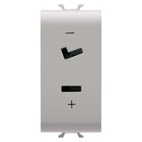 SELV SOCKET-OUTLET - 2P 6A 24V POLARIZED - 1 MODULE - NATURAL SATIN BEIGE - CHORUSMART