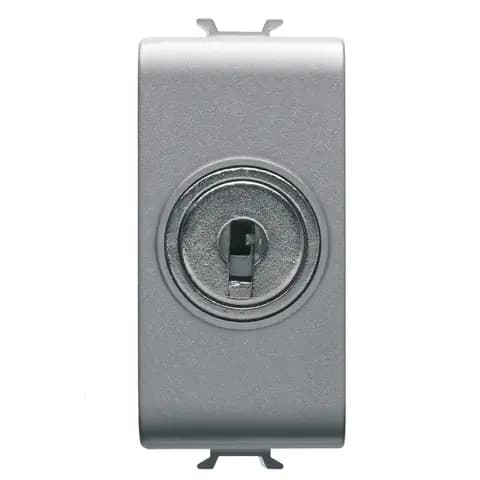 TWO-WAY SWITCH 1P 250V ac - 10AX - WITH KEY - 1 MODULE -.TITANIUM - CHORUSMART