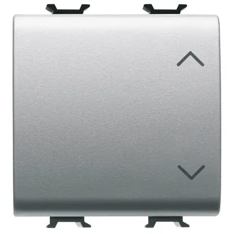 THREE-WAY SWITCH 1P 250V ac - 10AX - NEUTRAL - SYMBOL UP-DOWN - 2 MODULES - TITANIUM - CHORUSMART