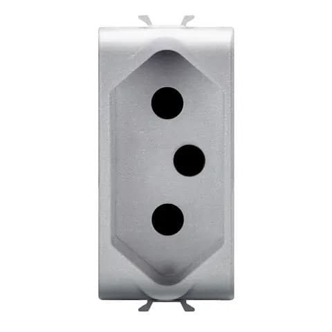 SOUTH AFRICAN STANDARD SOCKET-OUTLET - 250V ac - 2P+E 16A - 1 MODULE - TITANIUM - CHORUSMART