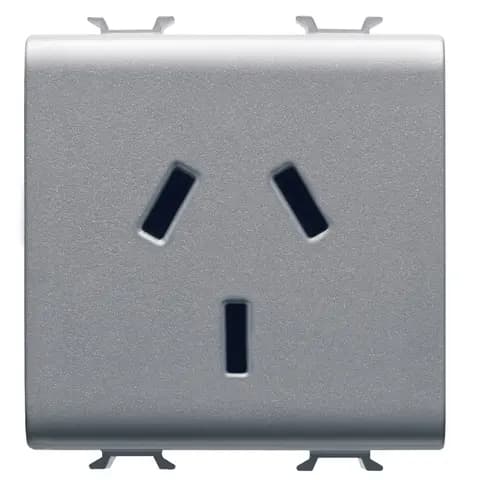 AUSTRALIAN STANDARD SOCKET-OUTLET 250V ac - 2P+E 10A - 2 MODULES - TITANIUM - CHORUSMART