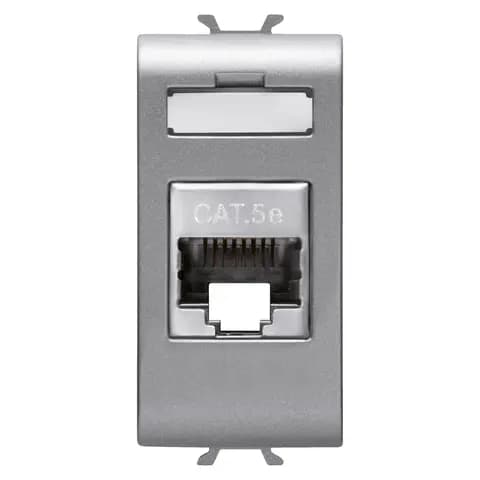 RJ45 SOCKET - CATEGORY 5e - FTP - 1 MODULE - TITANIUM - CHORUSMART