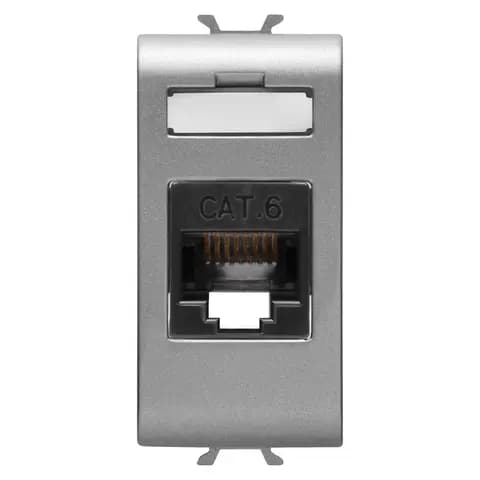 RJ45 SOCKET - CATEGORY 6 - UTP - 1 MODULE - TITANIUM - CHORUSMART