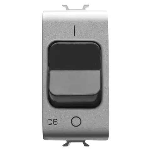 MINIATURE CIRCUIT BREAKER - C CHARACTERISTIC - 1P 6A 230Vac - 1 MODULE - TITANIUM - CHORUSMART