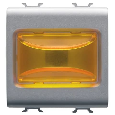 PROTRUDING INDICATOR LAMP - 12V ac/dc / 230V ac 50/60 Hz - AMBER - 2 MODULES - TITANIUM - CHORUSMART