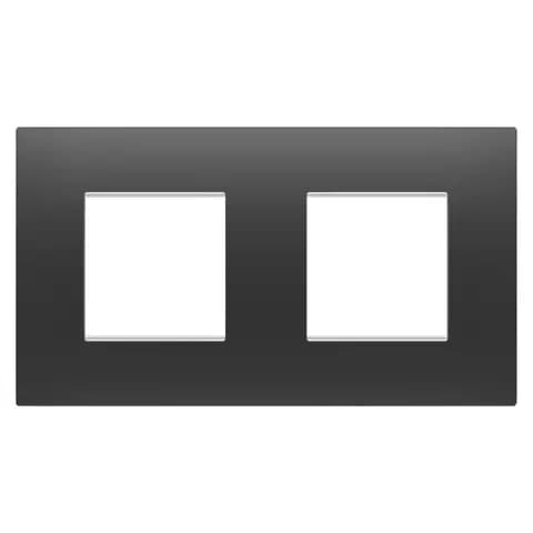 EGO INTERNATIONAL PLATE - IN TECHNOPOLYMER - 2+2 MODULES HORIZONTAL - SATIN BLACK - CHORUSMART