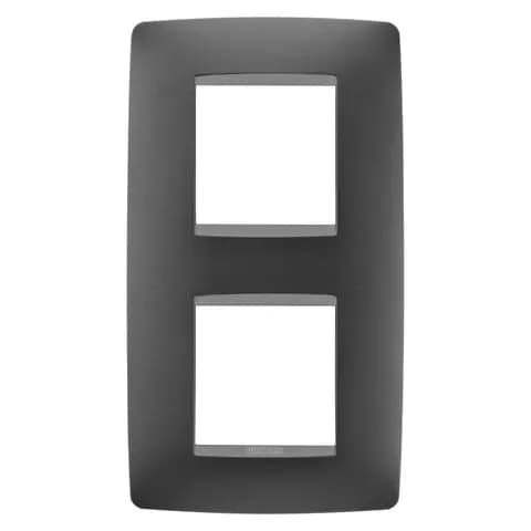 ONE INTERNATIONAL PLATE - IN PAINTED TECHNOPOLYMER - 2+2 MODULES VERTICAL - SATIN BLACK - CHORUSMART