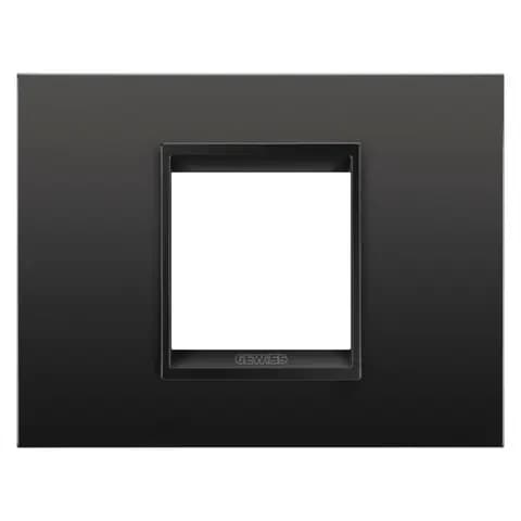 LUX PLATE - IN METAL - 2 MODULES - MONOCHROME SATIN BLACK - CHORUSMART