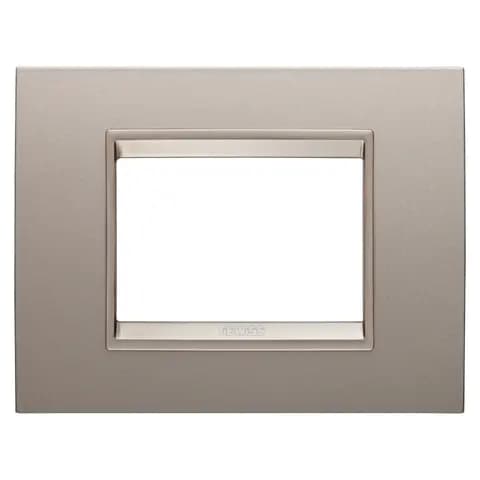 LUX PLATE - IN METAL - 3 MODULES - PEARLY BRONZE - INNER FRAME MATT LIGHT BRONZE - CHORUSMART