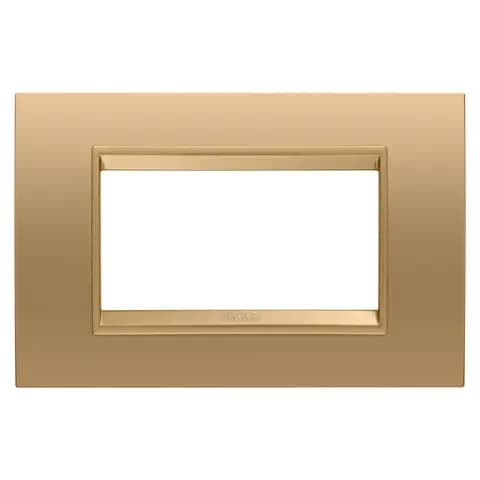 LUX PLATE - IN METAL - 4 MODULES - GOLD - INNER FRAME MATT GOLD - CHORUSMART
