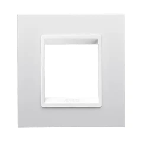 LUX INTERNATIONAL PLATE - IN TECHNOPOLYMER - 2 MODULES - WHITE MONOCHROME - CHORUSMART