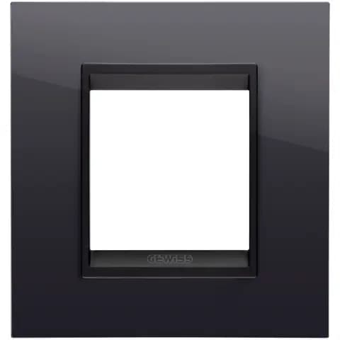 LUX INTERNATIONAL PLATE - IN TECHNOPOLYMER - 2 MODULES - TONER BLACK LAVY - INNER FRAME MATT BLACK -