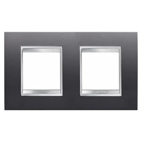 LUX INTERNATIONAL PLATE - IN PAINTED TECHNOPOLYMER - 2+2 MODULES HORIZONTAL - SLATE - CHORUSMART