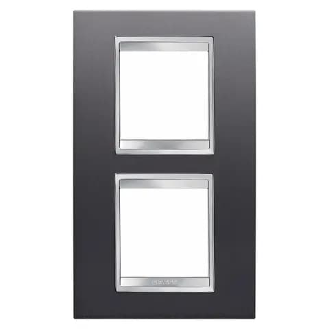 LUX INTERNATIONAL PLATE - IN PAINTED TECHNOPOLYMER - 2+2 MODULES VERTICAL - SLATE - CHORUSMART