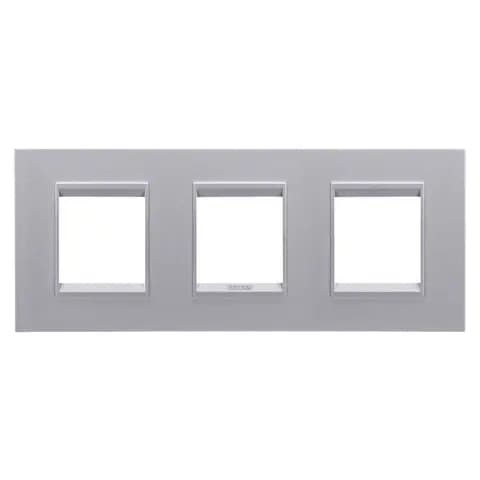 LUX INTERNATIONAL PLATE - IN PAINTED TECHNOPOLYMER - 2+2+2 MODULES HORIZONTAL - MONOCHROME TITANIUM