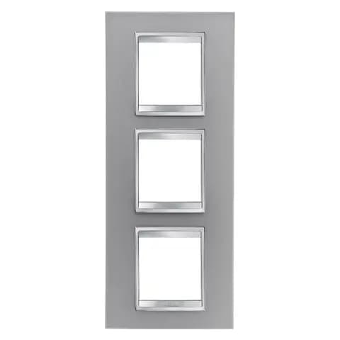 LUX INTERNATIONAL PLATE - IN PAINTED TECHNOPOLYMER - 2+2+2 MODULES VERTICAL - TITANIUM - CHORUSMART