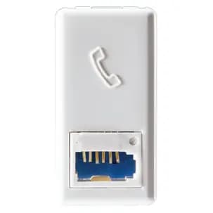 BRITISH STANDARD TELEPHONE SOCKET - 6 CONTACTS - SCREW-ON TERMINALS - 1 MODULE - SYSTEM WHITE